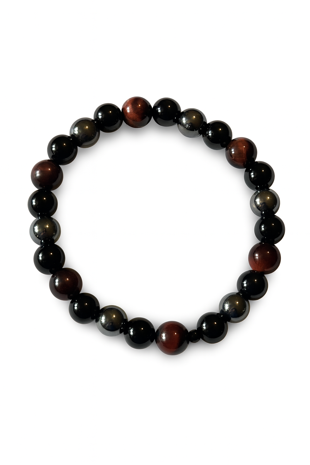 Armband Set 3x Obsidian-Hämatit-Tigerauge