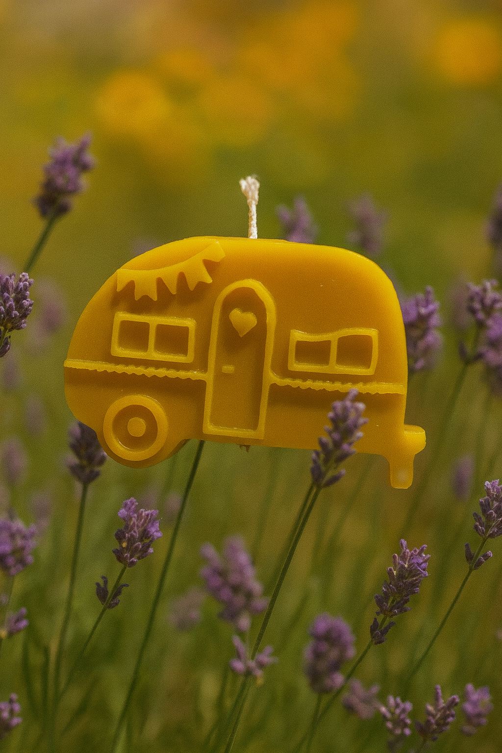Bienenwachskerze Motiv Wohnmobil