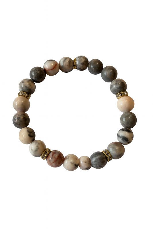 Armband rosa Zebrastein 10mm