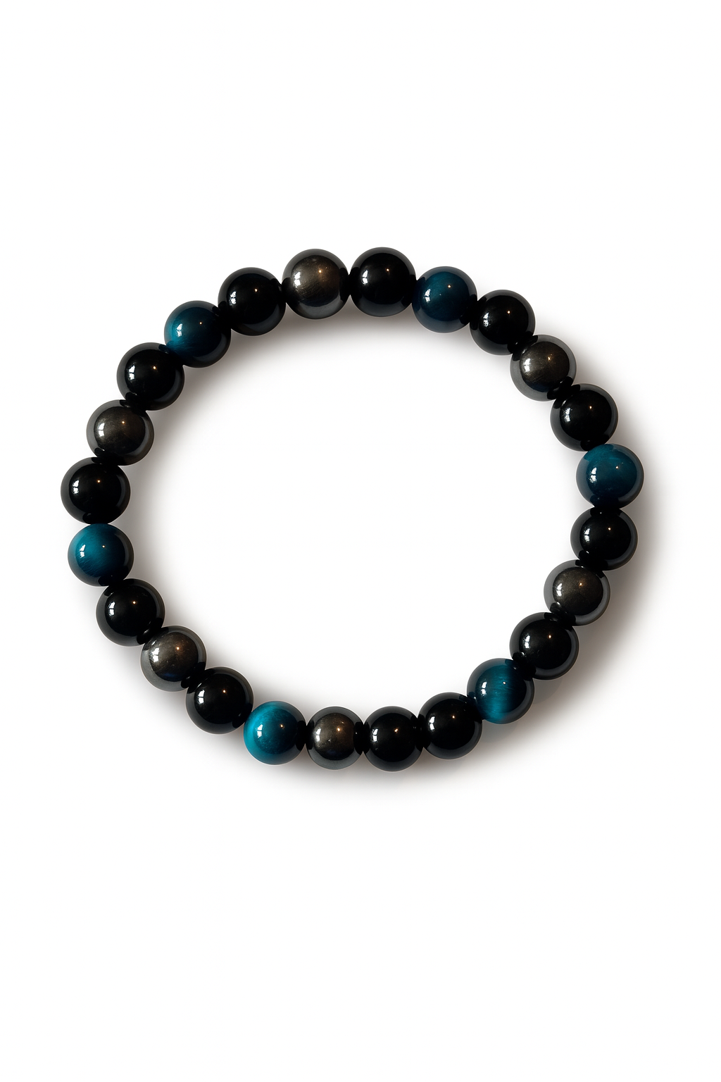 Armband Set 3x Obsidian-Hämatit-Tigerauge